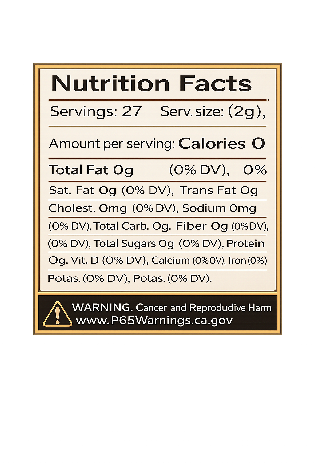 Nutrition Facts — Mind Fusion