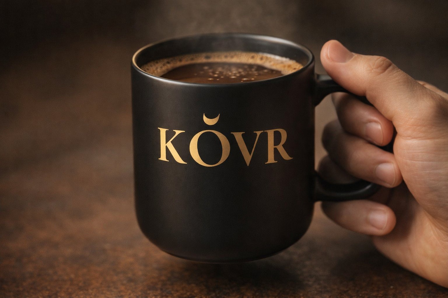 KŎVR branded mug
